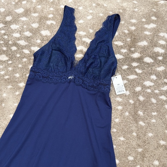 Gilligan & O'Malley Women's Chemise with Lace Nighttime Blue. Size XS NWT - Picture 4 of 7